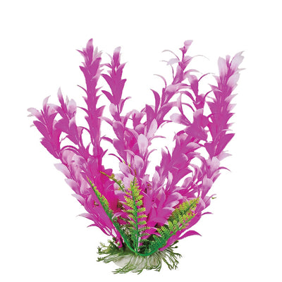 Aquatop Bacopa-Like Weighted Aquarium Plant, Pink/White, 6 in - Plastic Plants