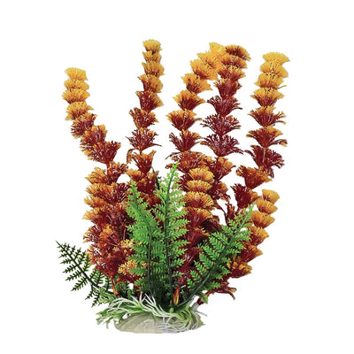 Aquatop Cabomba-Like Weighted Aquarium Plant, Red/Yellow, 6 in - Plastic Plants