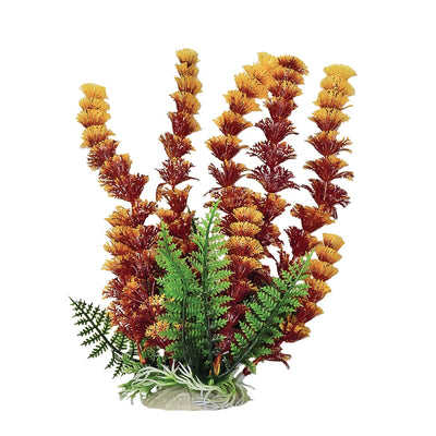 Aquatop Cabomba-Like Weighted Aquarium Plant, Red/Yellow, 9 in - Plastic Plants