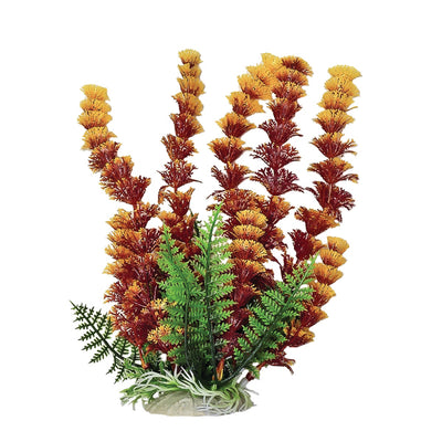 Aquatop Cabomba-Like Weighted Aquarium Plant, Red/Yellow, 12 in - Plastic Plants