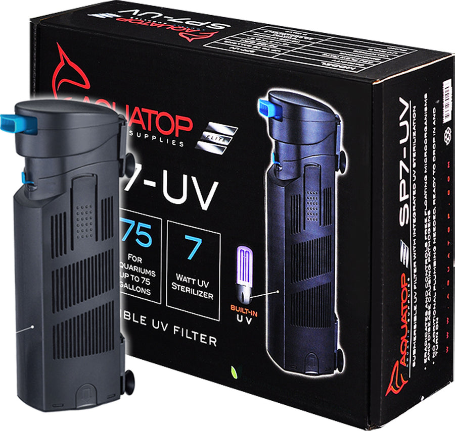 Aquatop Submersible Filter W/UV Sterilizer, Black, 75 gal - Internal Filters