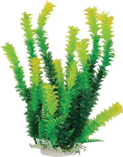 Aquatop Bushy Weighted Aquarium Plant, Green, 12 in - Plastic Plants