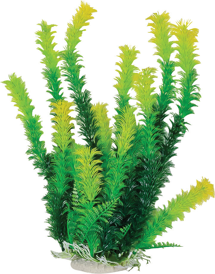 Aquatop Bushy Weighted Aquarium Plant, Green, 12 in - Plastic Plants