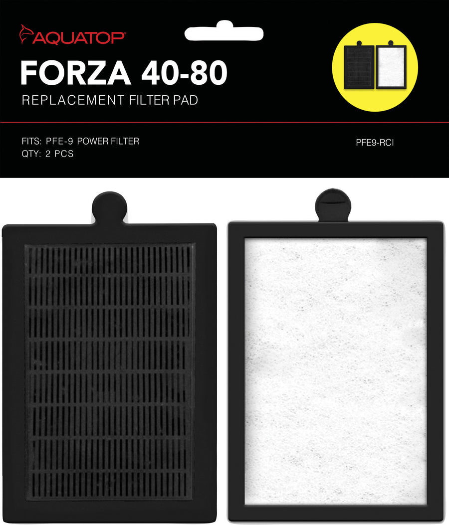 Aquatop Forza Filter Pad W/Activated Carbon, Black, 40-80 gal-2 pk - Filter Inserts
