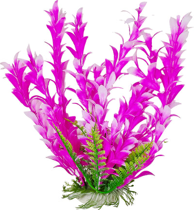 Aquatop Bacopa-Like Weighted Aquarium Plant, Pink/White, 20 in - Plastic Plants