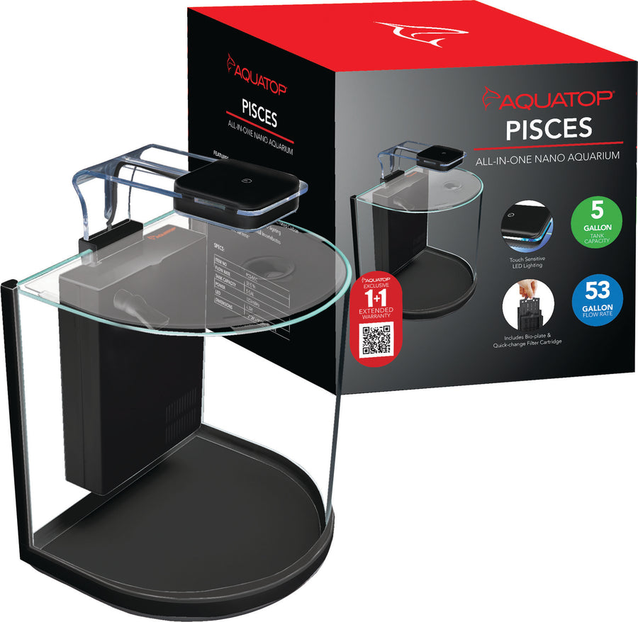 Aquatop Pisces Nano Bowfront Glass Aquarium, 5 gal - Specialty