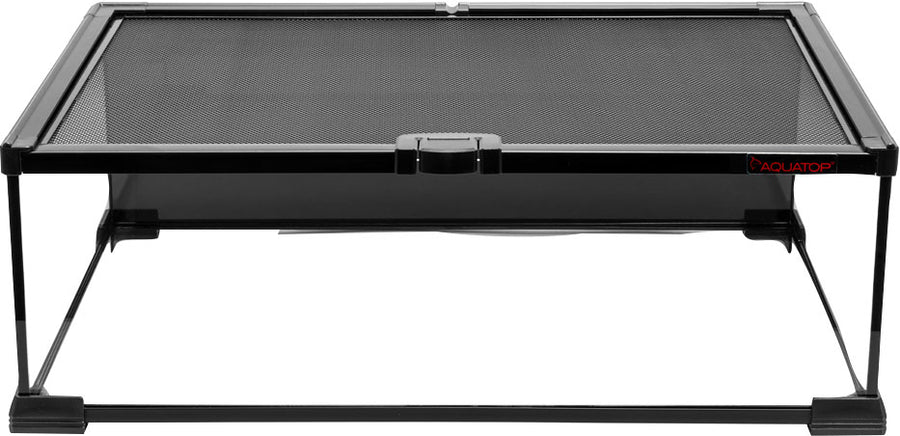 Aquatop Glass Terrarium with Mesh Top, Black, 5.7 gal