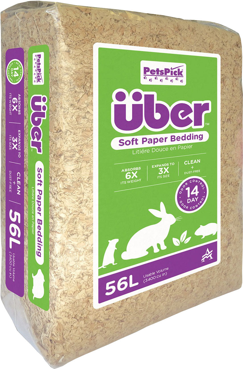 Uber Soft Paper Pet Bedding, Natural, 56 l - Specialty