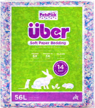 Uber Soft Paper Pet Bedding, Confetti, 56 l - Specialty