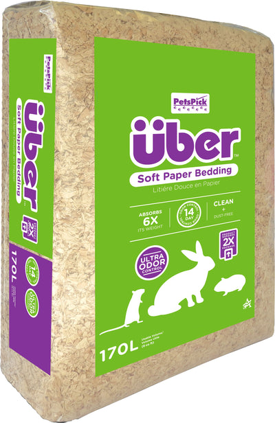 Uber Soft Paper Pet Bedding, Natural, 170 l - Specialty