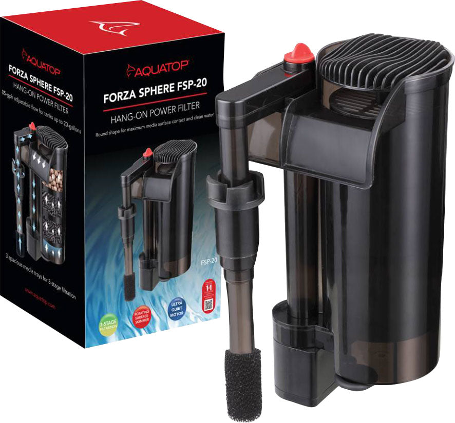 Aquatop Forza Sphere Hang-On Filter W/Skimmer, 20g-5w-85gph - External Filters
