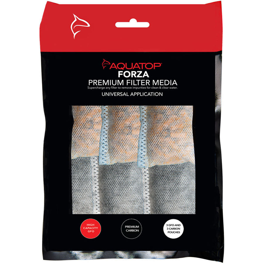 Aquatop Forza Carbon & Gfo Media Pack - 6 Universal Fit Po, 6 pk - Filter Inserts