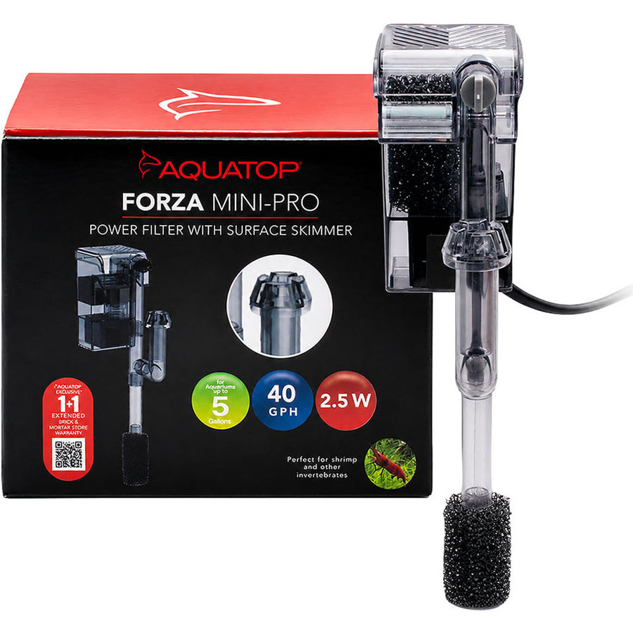 Aquatop Forza Mini-Pro Power Filter with Surface Skimmer, 5 gal - Protein Skimmers