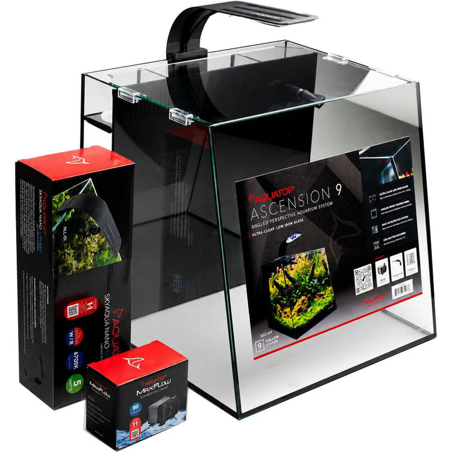 Aquatop Ascension 9 Sloping Front Aquarium, 9 gal-14x10x14 in - Specialty