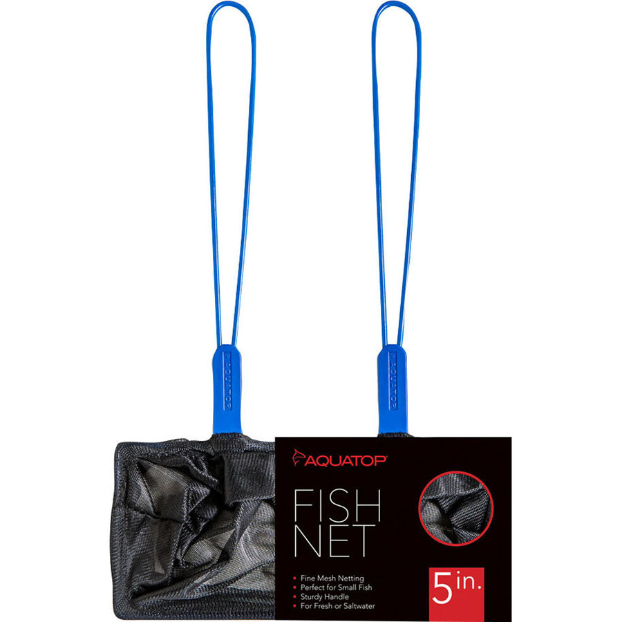 Aquatop Aquarium Fish Net Fine Mesh, 5 in 10 in Handle - Nets