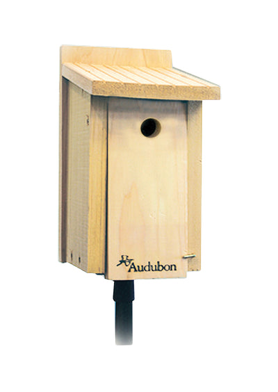 Audubon Wren/Chickadee Cedar House, Tan, 7.4x5.4x9.7 in - Houses-Bird