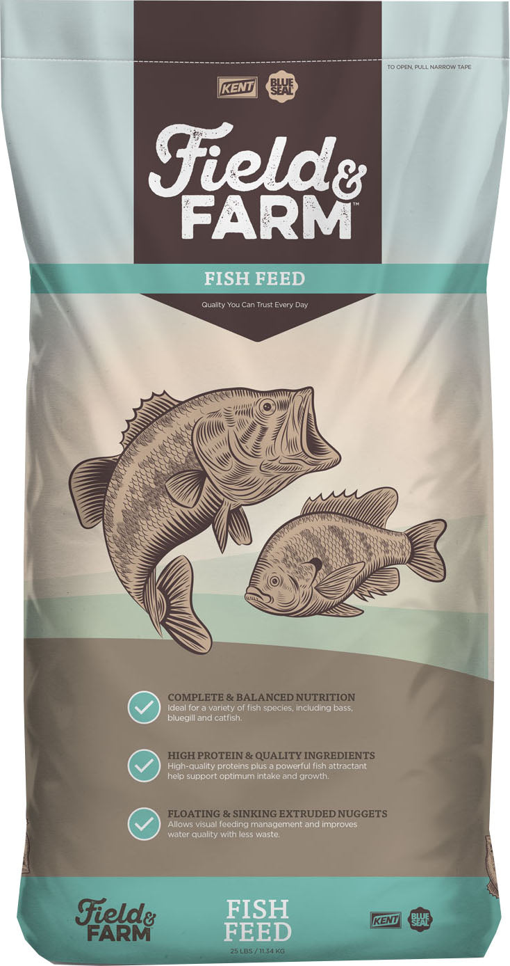 Field & Farm Fish Feed 32, Bag, 25 lb - Pellets