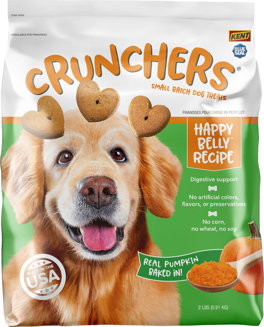 Blue Seal Crunchers Happy Belly Dog Biscuit, Pumpkin, 2 lb - Edible Bones & Biscuits