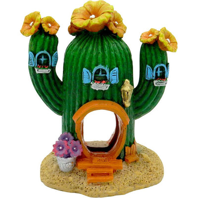 Exotic Environments Cactus Hideaway, Green, SM - Resin