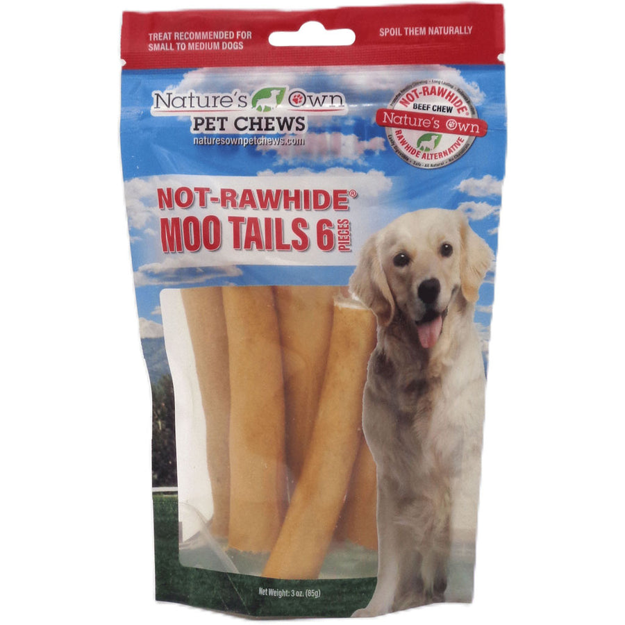 Nature's Own USA Moo Tails, Beef, 6 pk - Rawhide/ Body Parts
