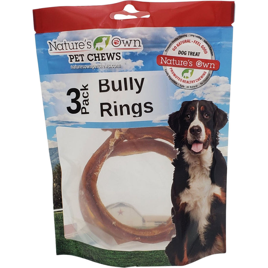 Nature's Own USA Bully Rings, Beef, 3 pk - Rawhide/ Body Parts
