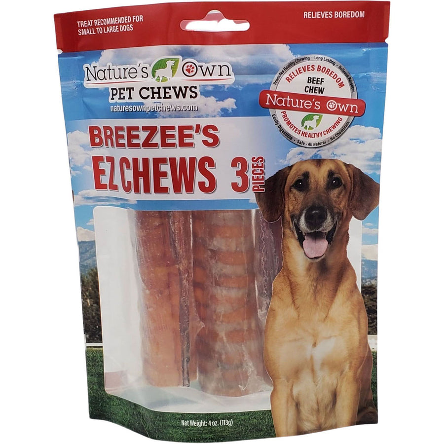 Nature's Own USA Breezee's E-Z Chew Trachea, 3 pc-4 oz - Rawhide/ Body Parts