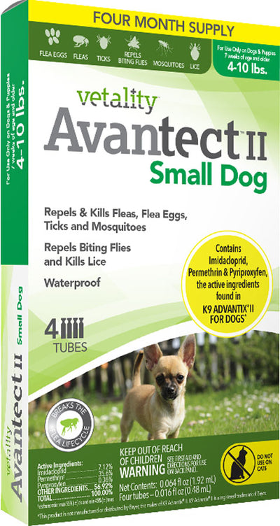 Vetality Avantect II for Dogs, sm-4-10 lb - Topicals