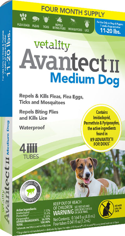 Vetality Avantect II for Dogs, md-11-20 lb - Topicals