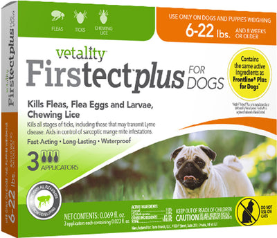 Vetality Firstect Plus for Dogs, 6-22 lb-3 pk - Topicals