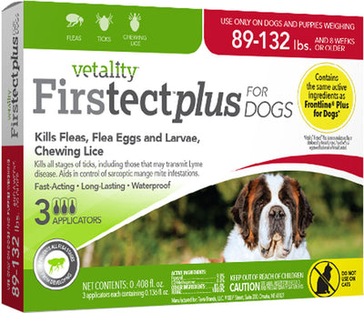 Vetality Firstect Plus for Dogs, 89-132 lb-3 pk - Topicals