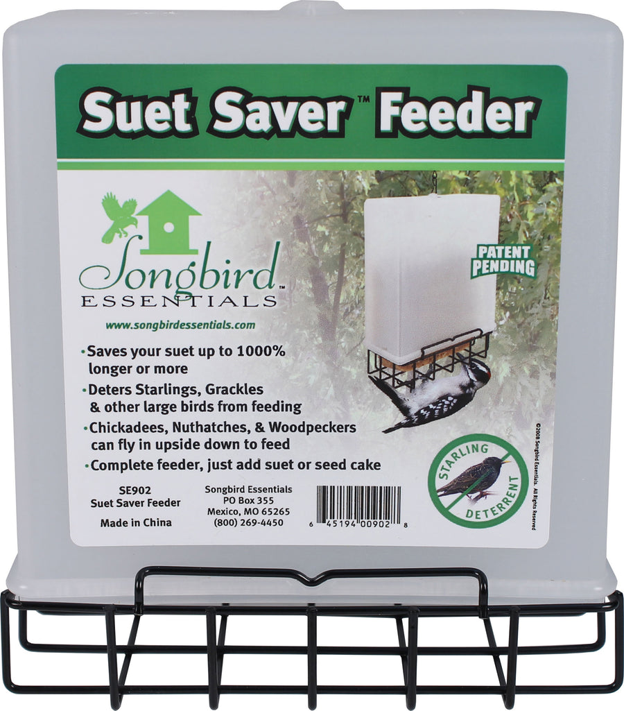 Songbird Essentials Suet Saver Bird Feeder, 1 Cake - Suet and Seed Cake Feeders