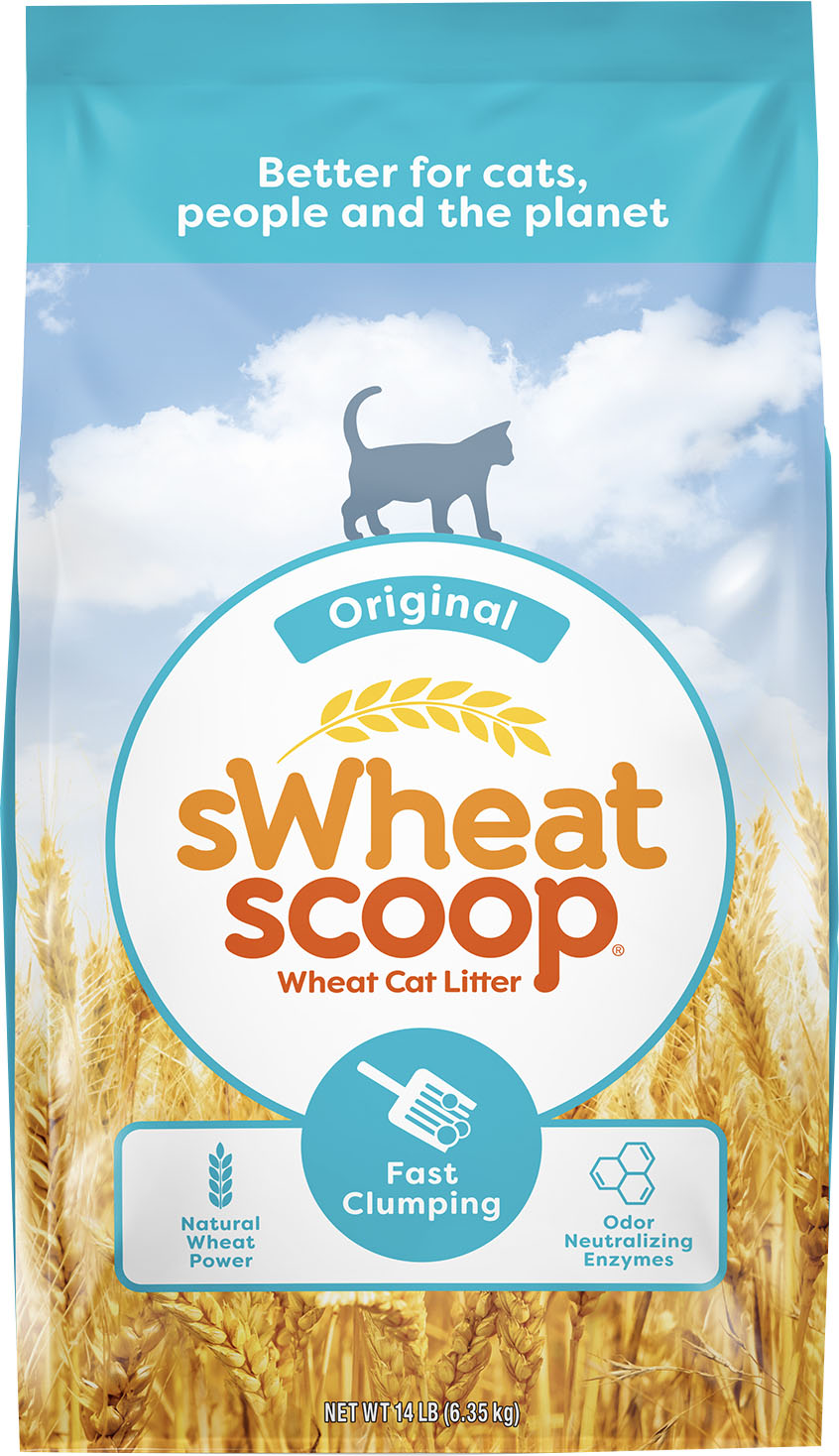 Swheat Scoop Original Clumping Cat Litter, Wheat, 14 lb - Alternative