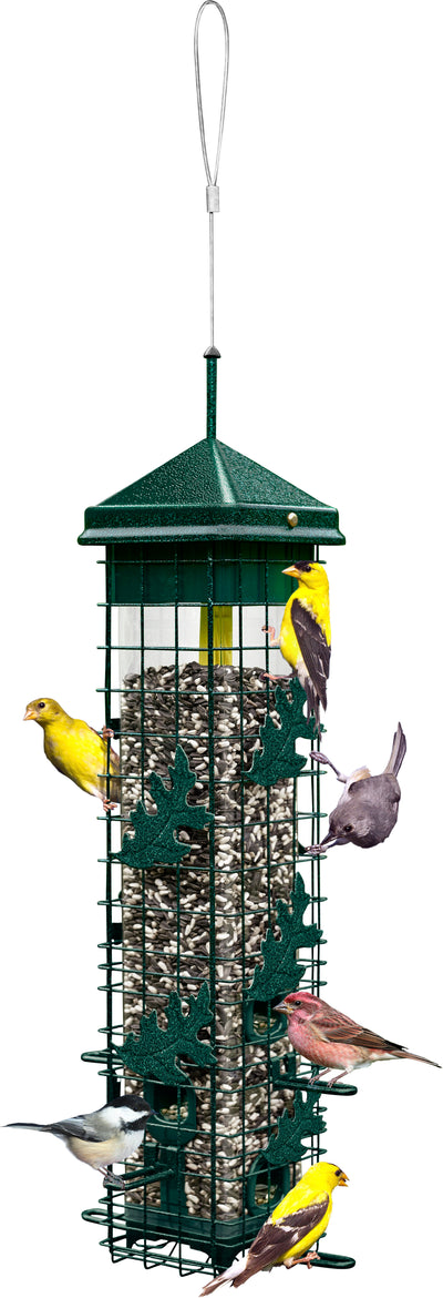 Brome Squirrel Solution 200 Wild Bird Feeder, Forest Green, 3.4 lb Cap - Tube Type Feeders Mixed Seed