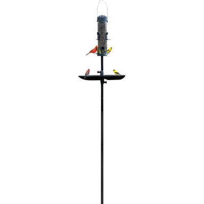 Brome Mega 600 Tube Feeder Podium Kit, Forest Green/Black, 6 ft - Tube Type Feeders Mixed Seed