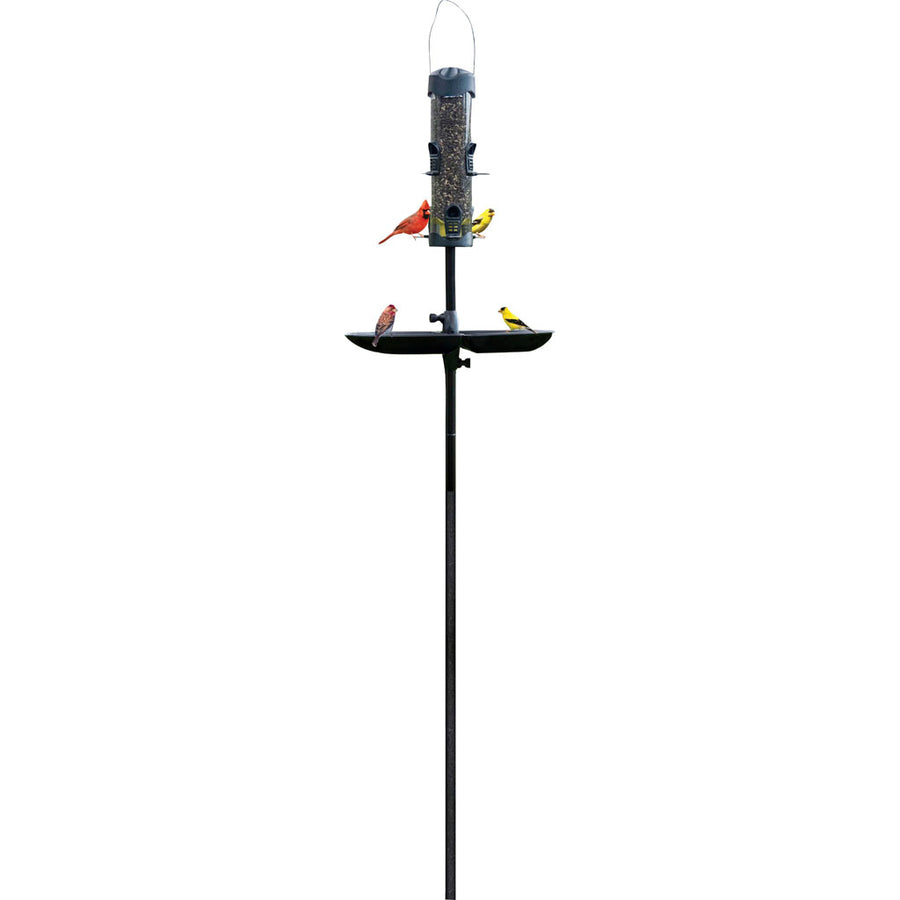 Brome Mega 600 Tube Feeder Podium Kit, Forest Green/Black, 6 ft - Tube Type Feeders Mixed Seed