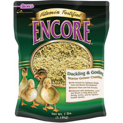 Brown's Encore Duckling & Gosling Starter Grower Crumbles, 7 lb - Starter Feed