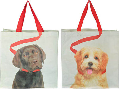 Esschert Design Dog&puppy with Leash Shopping Bags, Assorted, 15.4x5.5x15.4 in - Storage and Toys