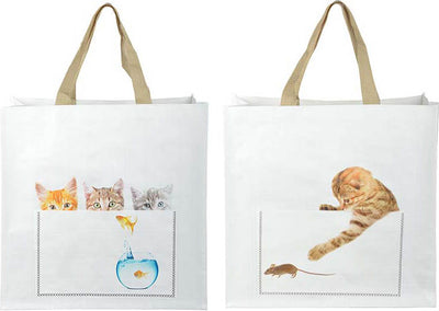 Esschert Design Kittens Playing Shopping Bags, Assorted, 15.7x5.5x15.7 in - Storage and Toys