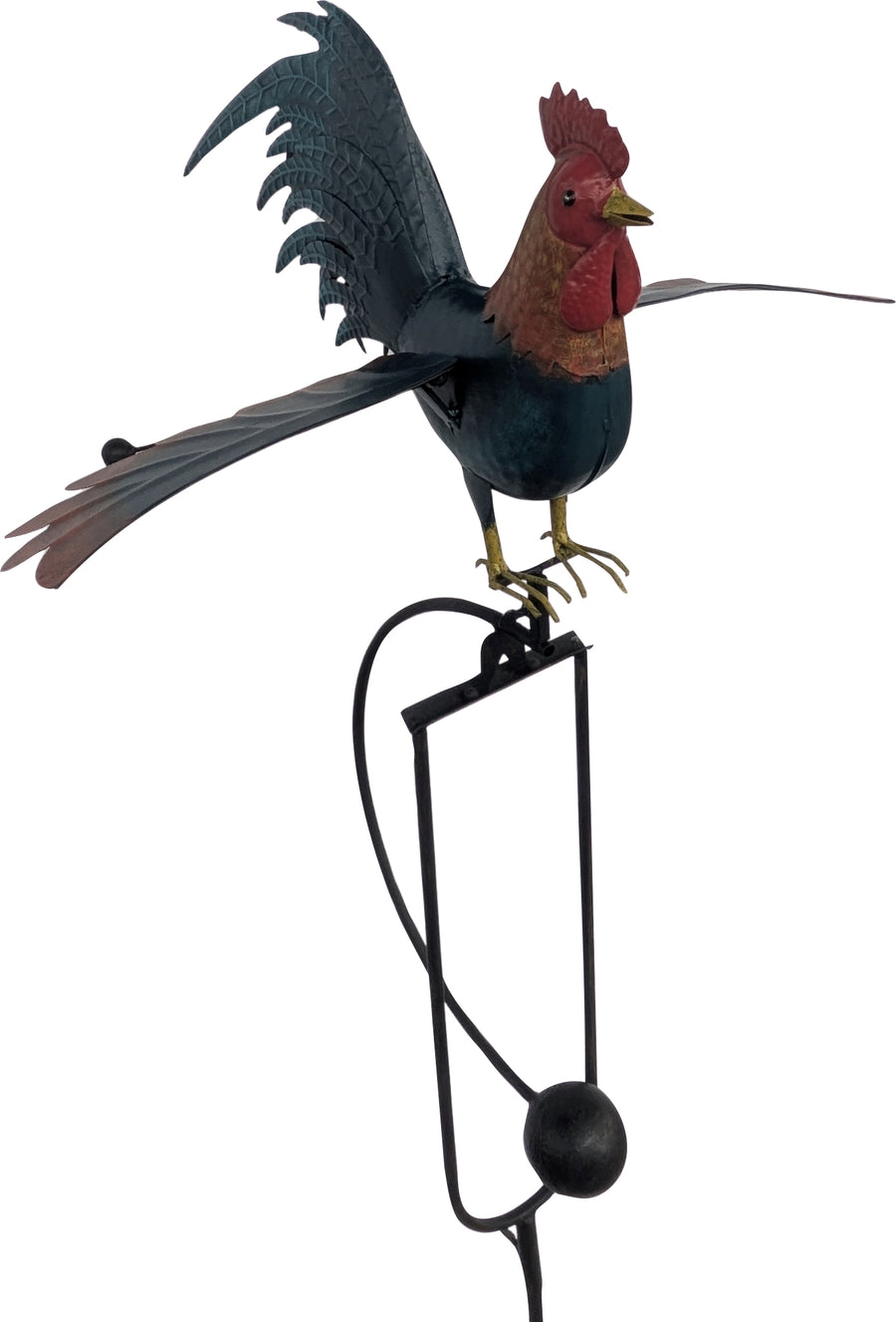 Esschert Design Metal Rooster Rocker Stake - Statuary, Wind Spinners/Chimes