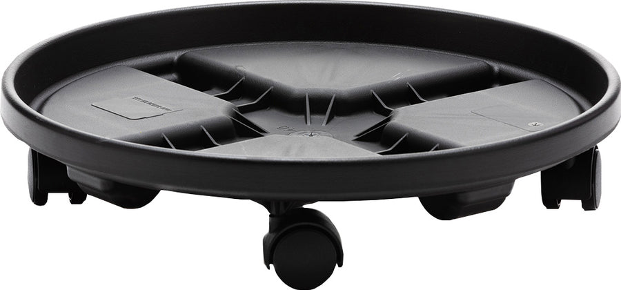 Bloem Round Plant Caddy, Black, 12 in - Plant Caddies