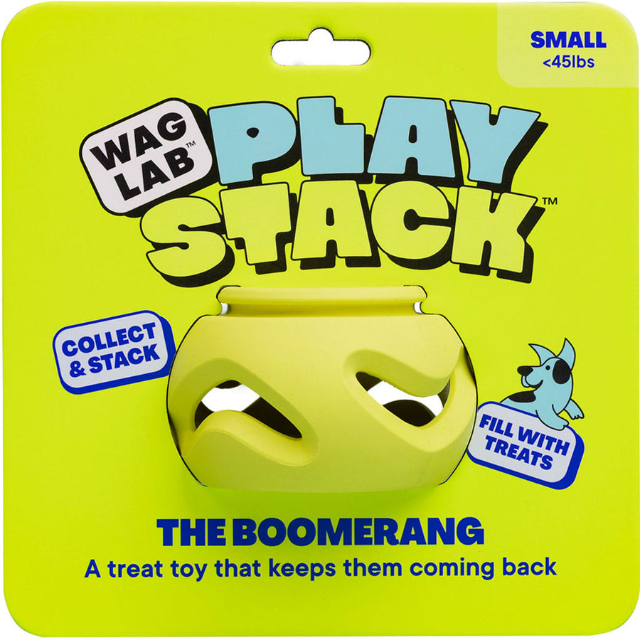 Waglab the Boomerang Play Stack for Dogs, Green, SM - Interactive