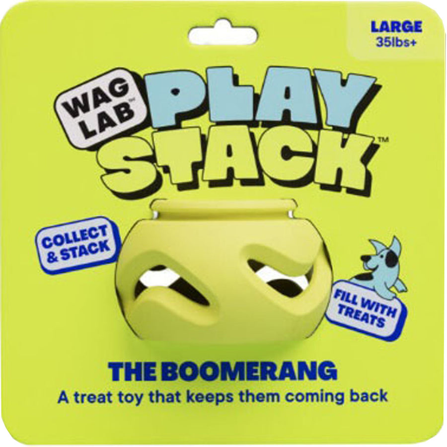 Waglab the Boomerang Play Stack for Dogs, Green, LG - Interactive
