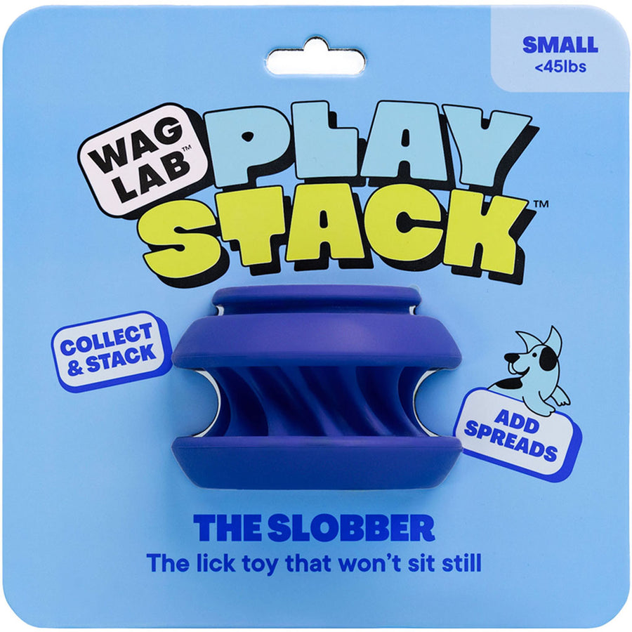 Waglab the Slobber Play Stack for Dogs, Blue, SM - Interactive