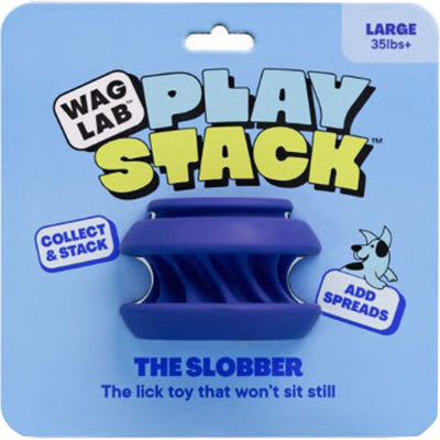 Waglab the Slobber Play Stack for Dogs, Blue, LG - Interactive