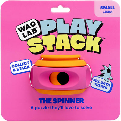 Waglab the Spinner Play Stack for Dogs, Pink/Orange, SM - Interactive