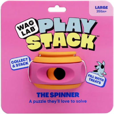 Waglab the Spinner Play Stack for Dogs, Pink/Orange, LG - Interactive