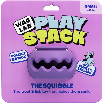 Waglab the Squiggle Play Stack for Dogs, Purple, SM - Interactive