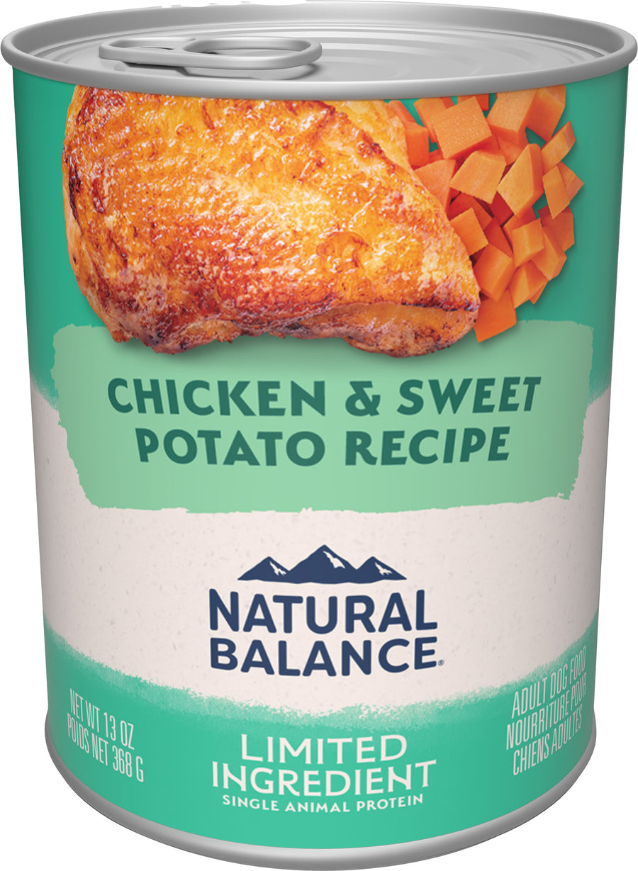 Natural Balance Nb Limited Ingredient Pate Canned Dog Food, Chicken/Swt Potato, 13 oz