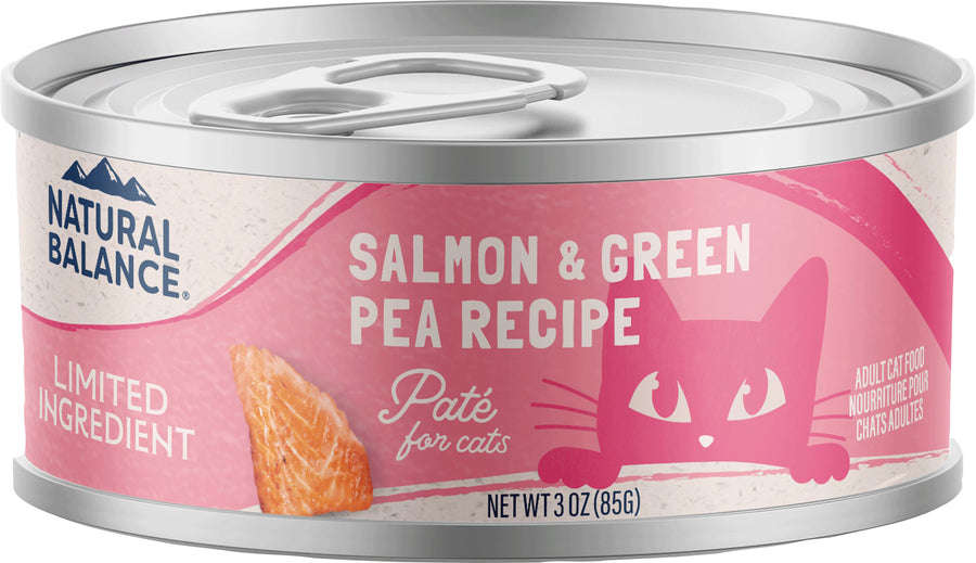 Natural Balance Nb Limited Ingredient Canned Cat Food, Salmon/Green Pea, 3 oz