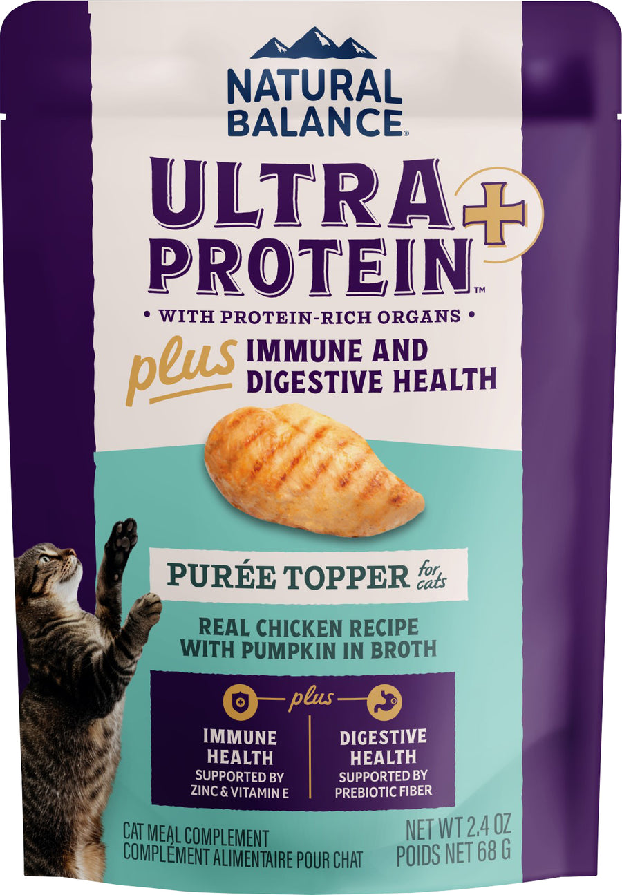 Natural Balance Nb Ultra Plus Protein Immune/Dig Health Cat Topper, Chicken/Pumpkin, 2.4 oz - Canned